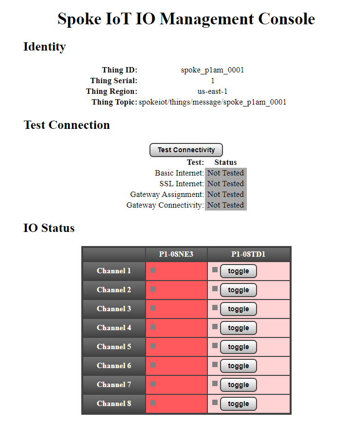 IoT IO Management Console