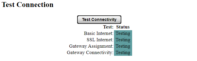 Testing in progress