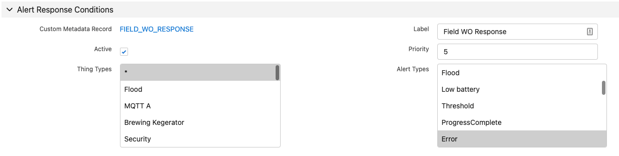Alert Response Conditions