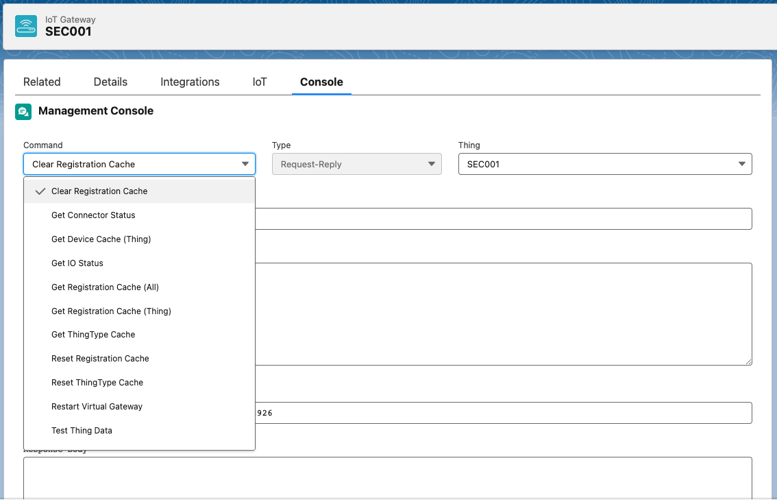 Gateway Management Console - Command List