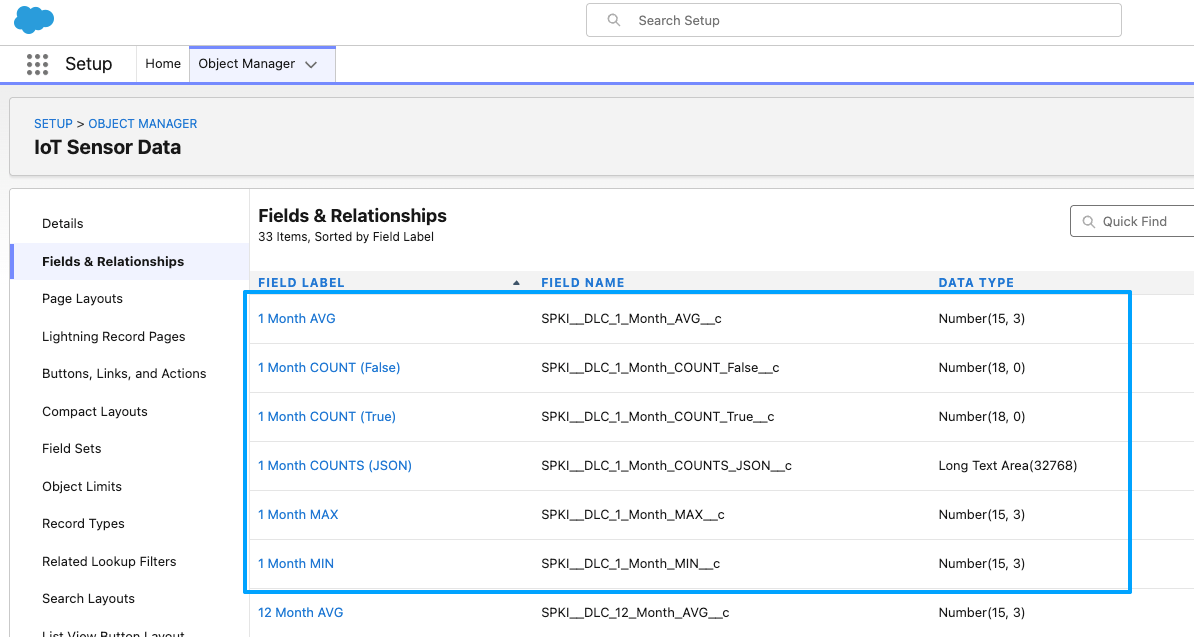 Data Lake Calculations Sync Fields