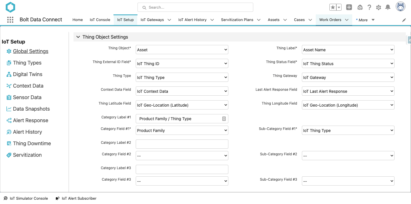 Global Settings - Thing Object Settings