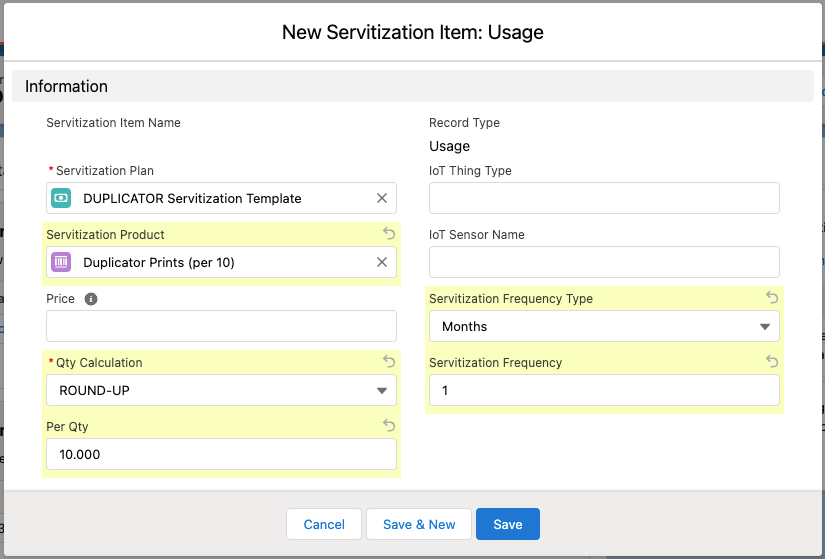 New Servitization Item: Usage