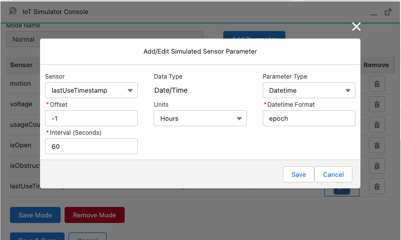 Simulator Console Parameter - Choice