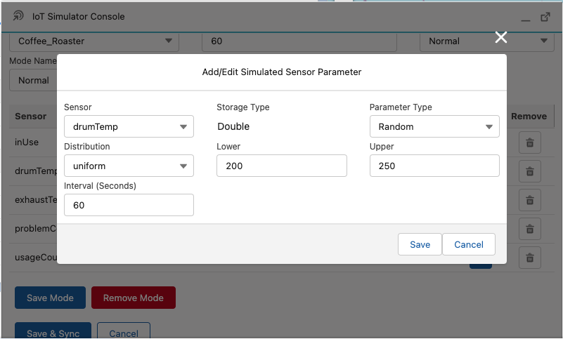 Simulator Console Parameter - Random