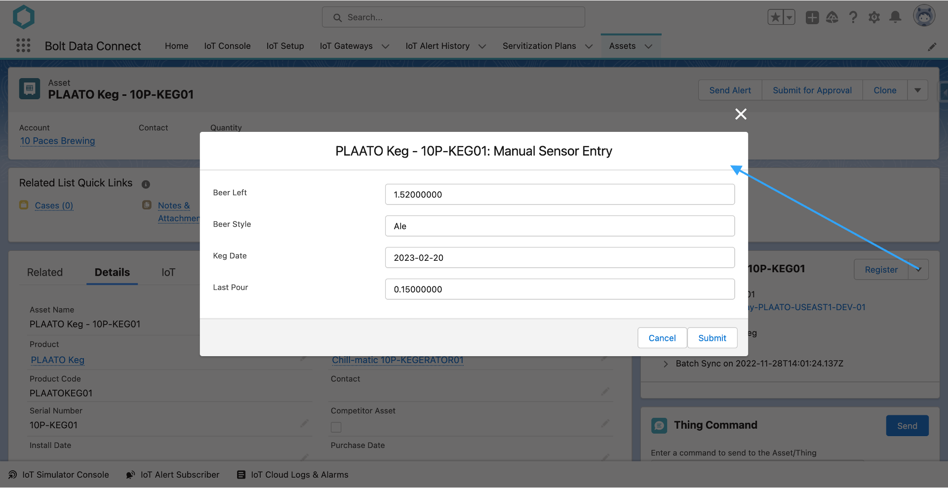 Manual Sensor Entry