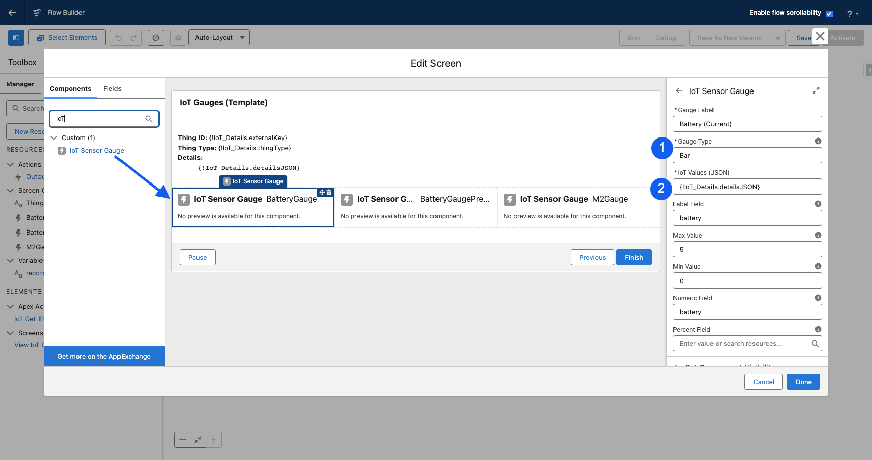 Sensor Gauges Flow Editor