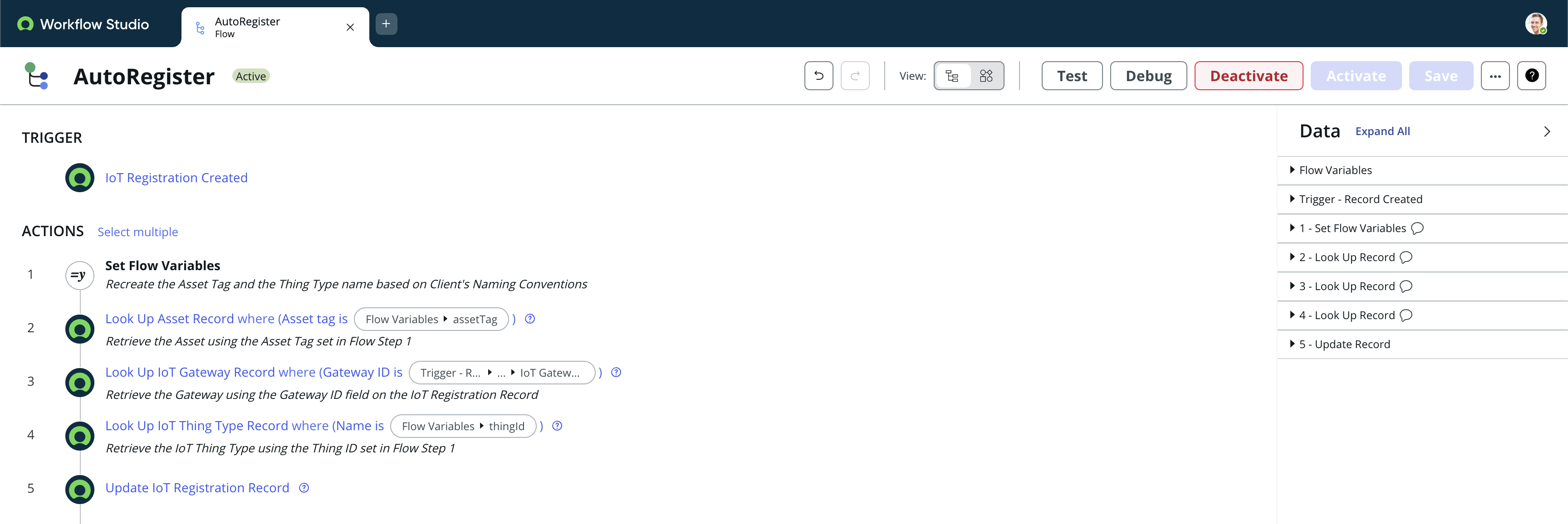 Example Auto Registration Flow