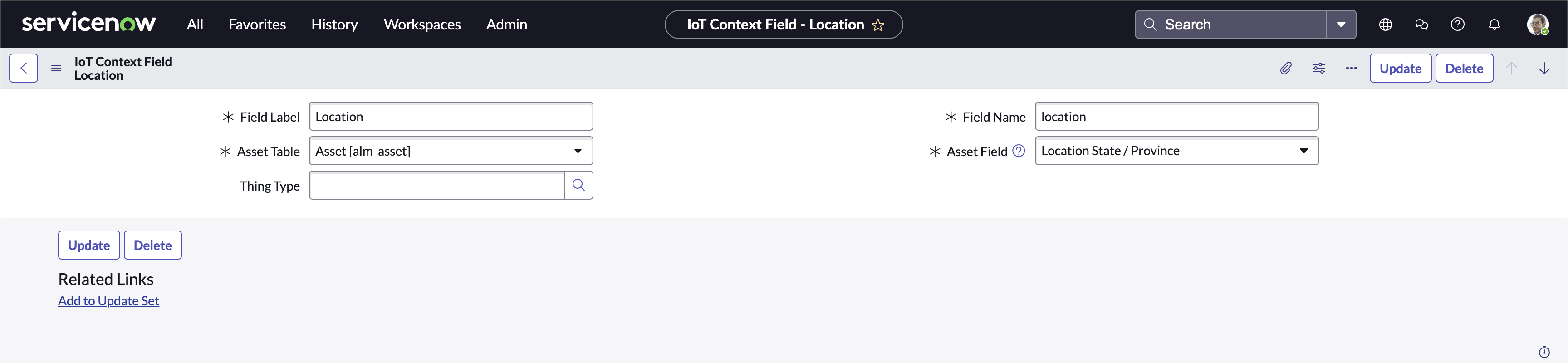 Context Data Record Page