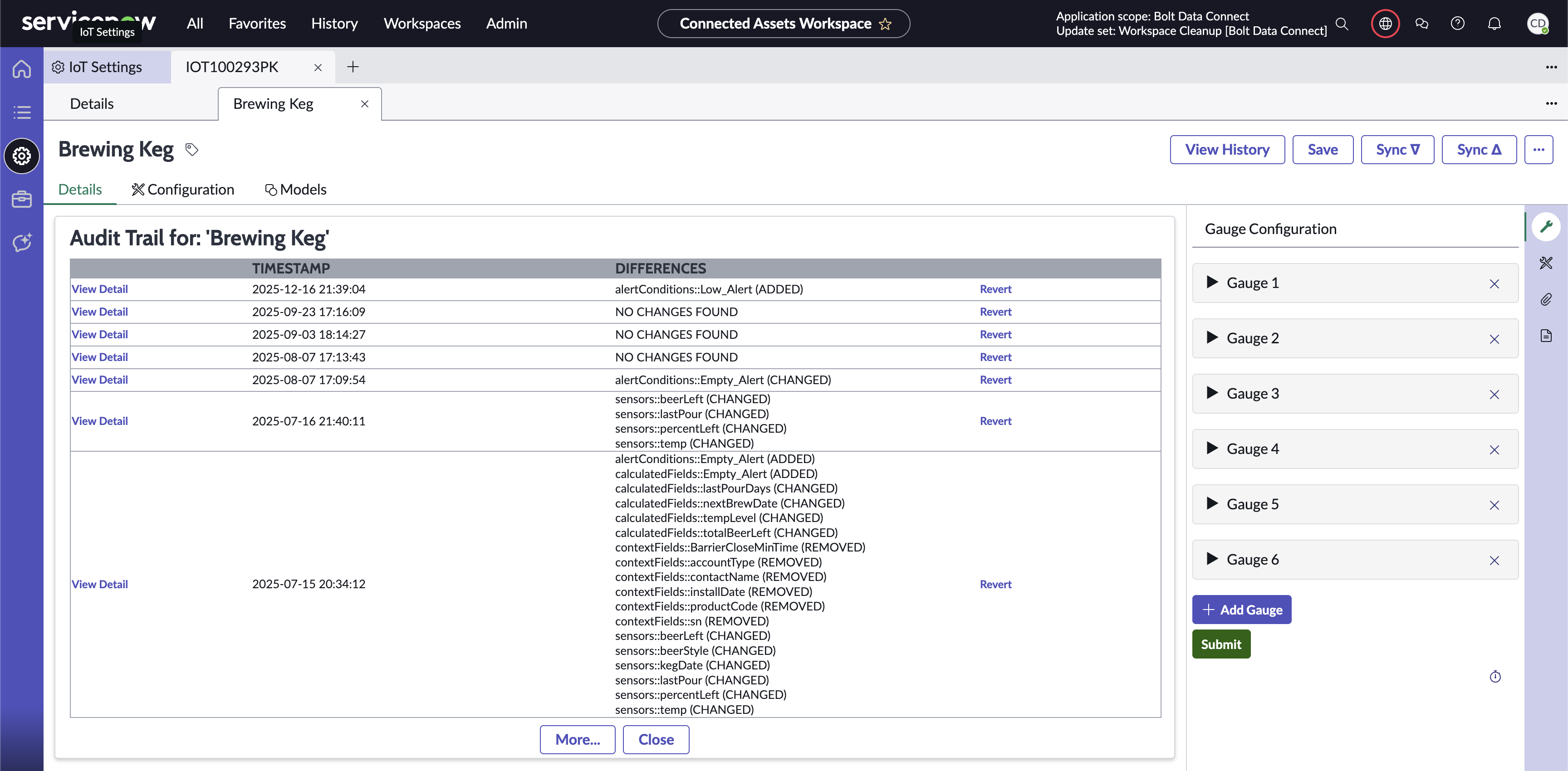 Thing Type Audit Trail