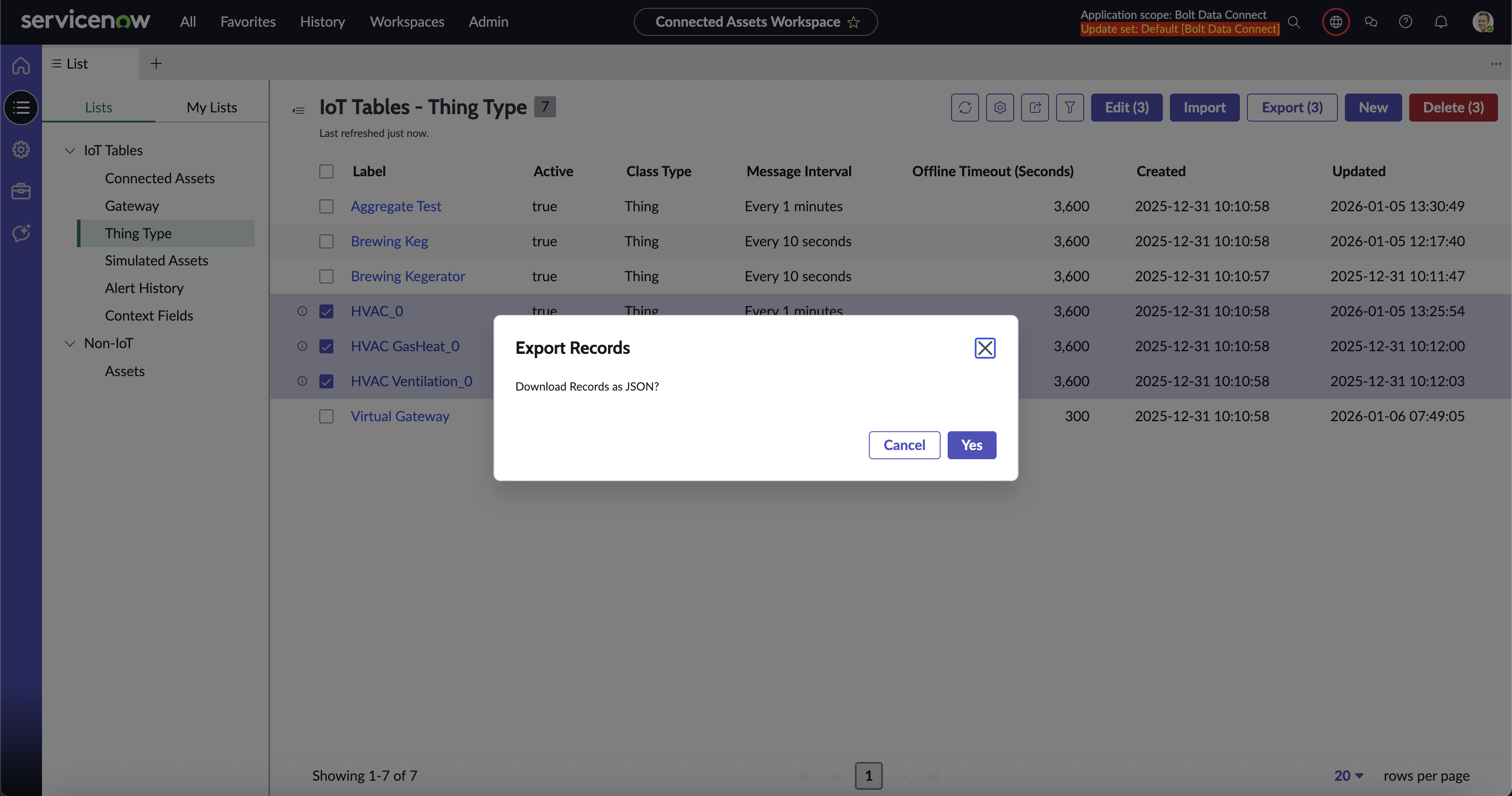 Export Thing Types