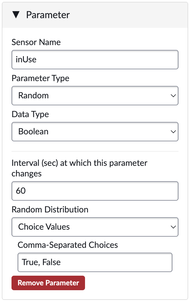 Simulator Parameter - Choice