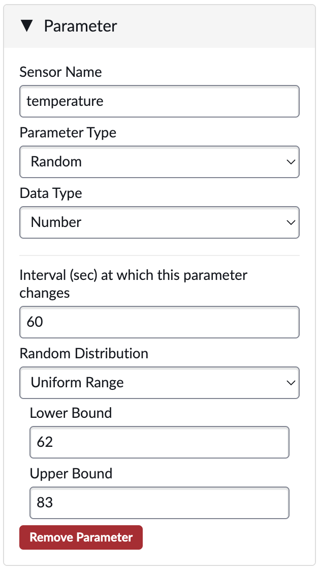 Simulator Parameter - Random