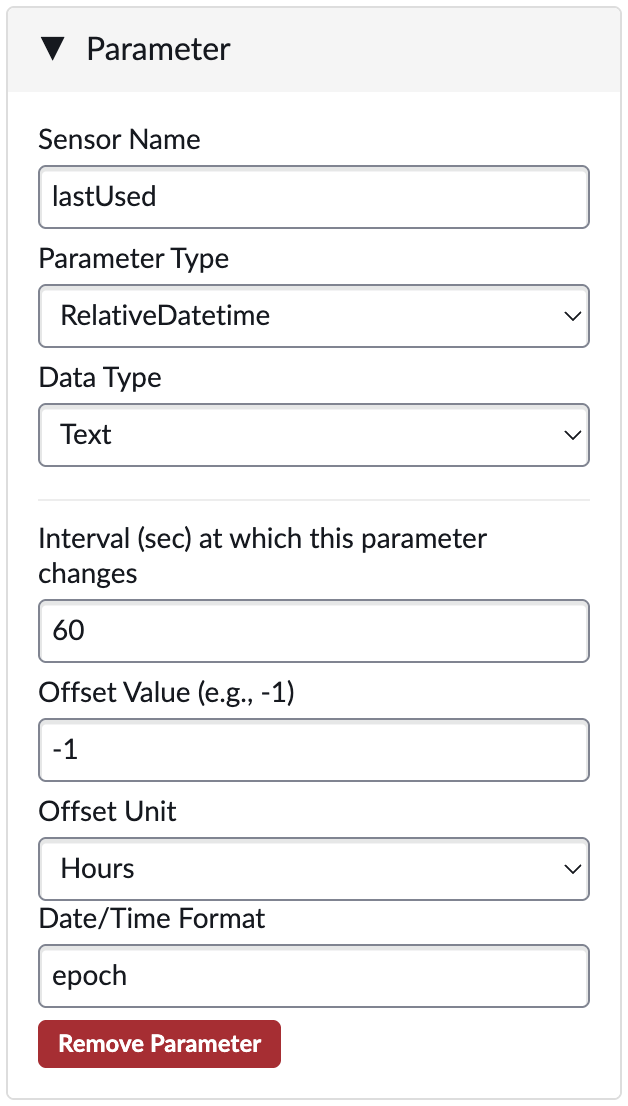 Simulator Parameter - Datetime