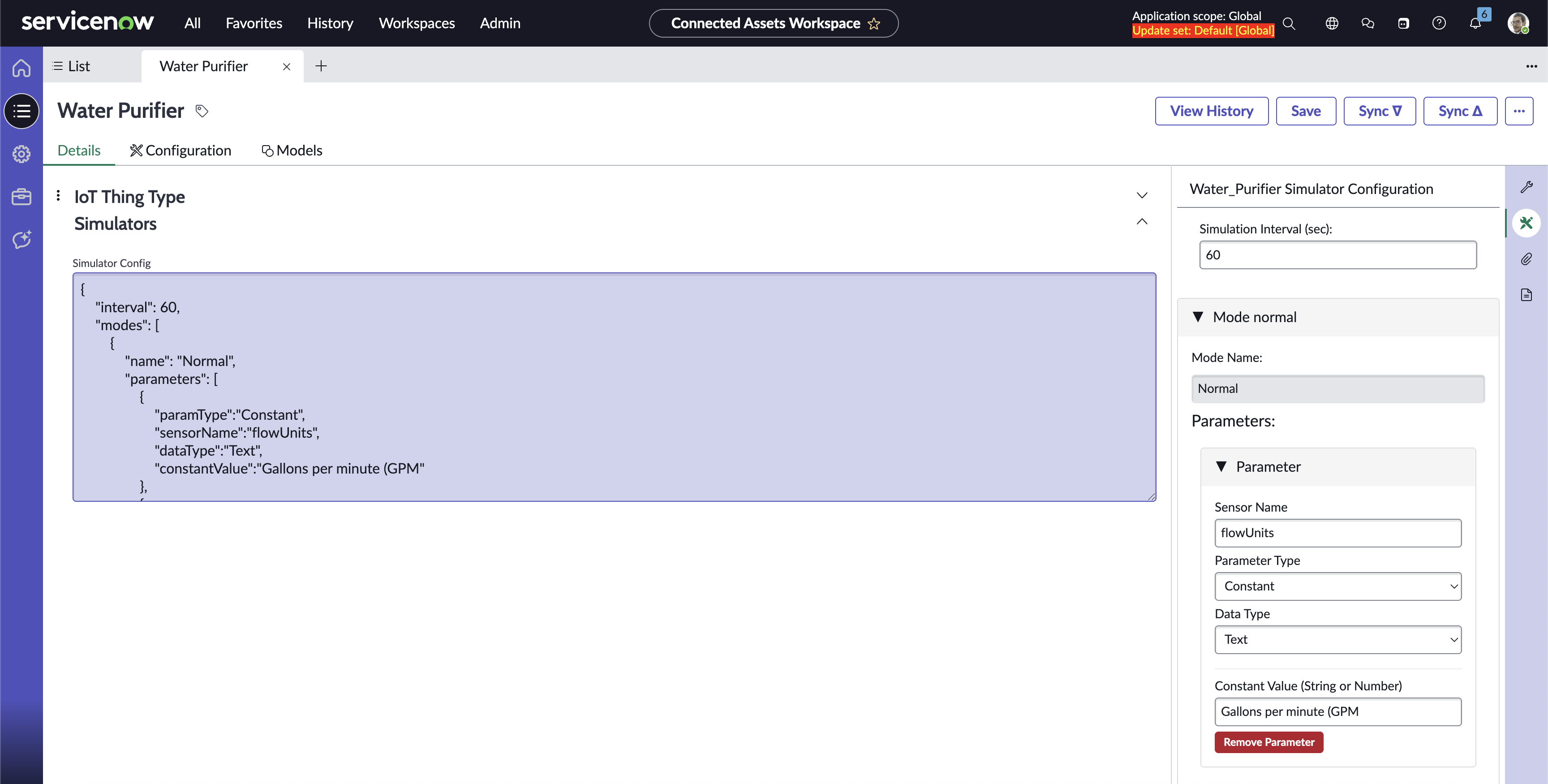 Simulator JSON Field