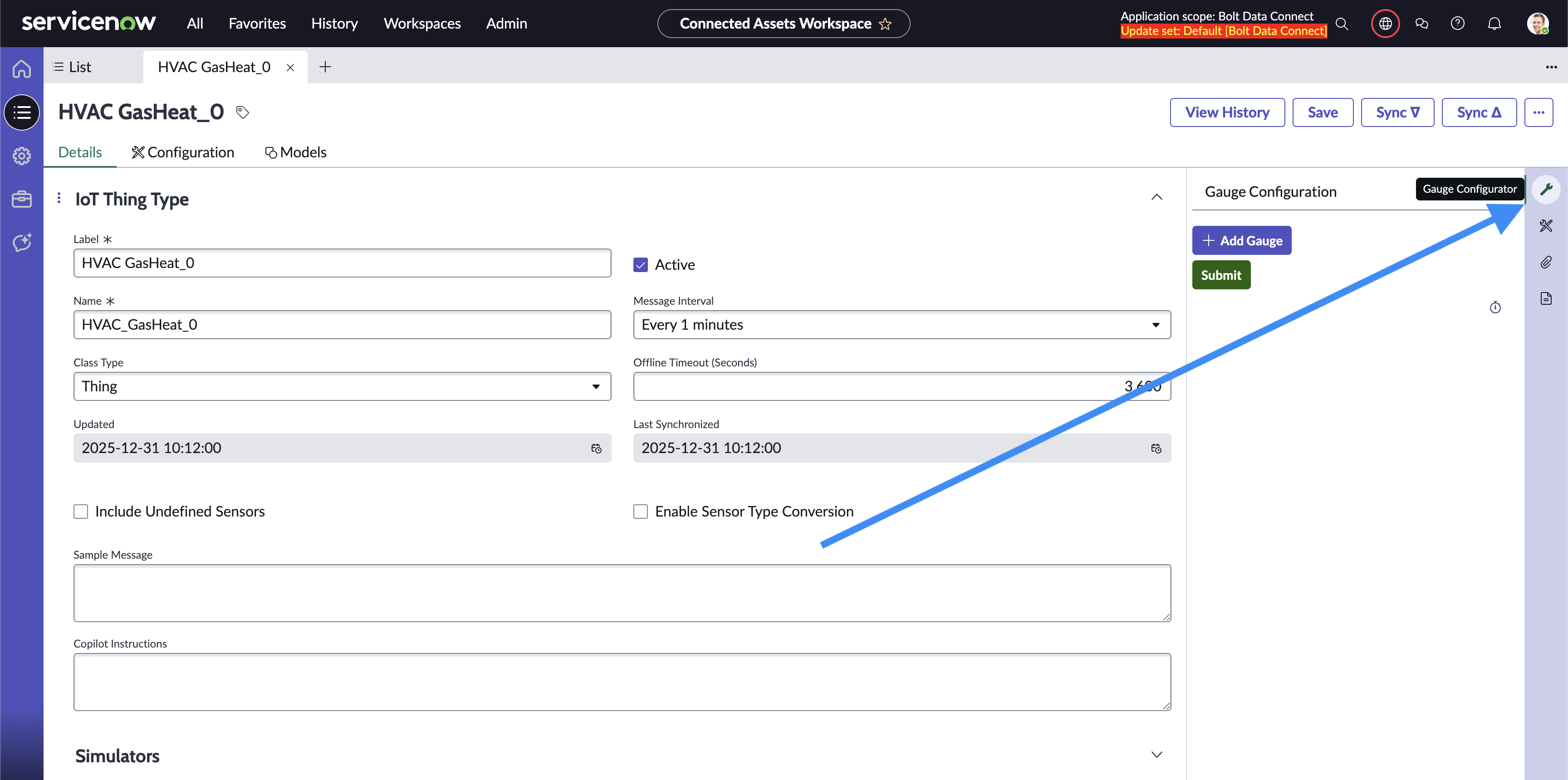 Gauge Configurator Location