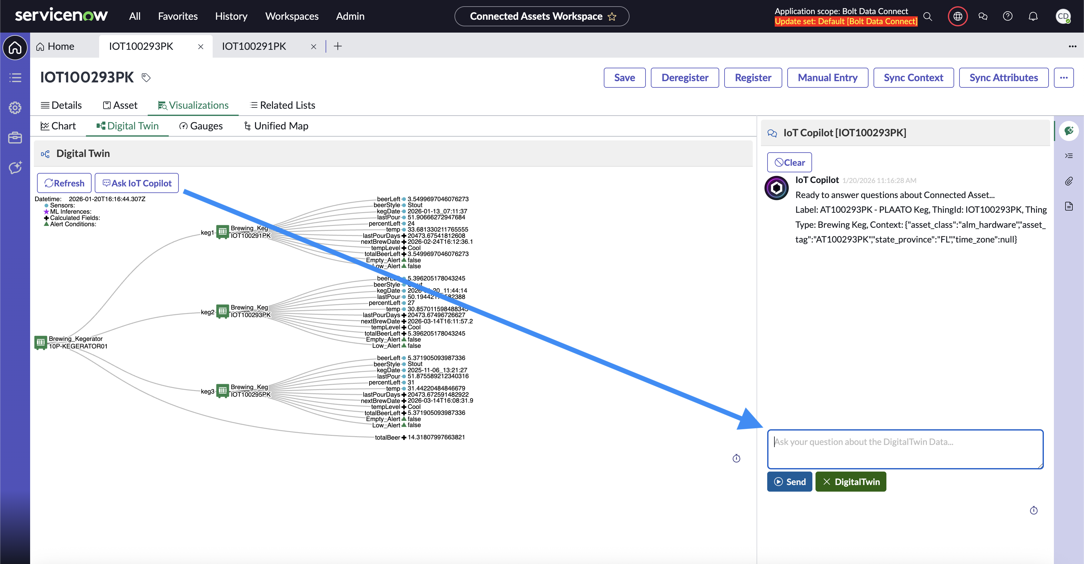 Attach Digital Twin Data to IoT Copilot